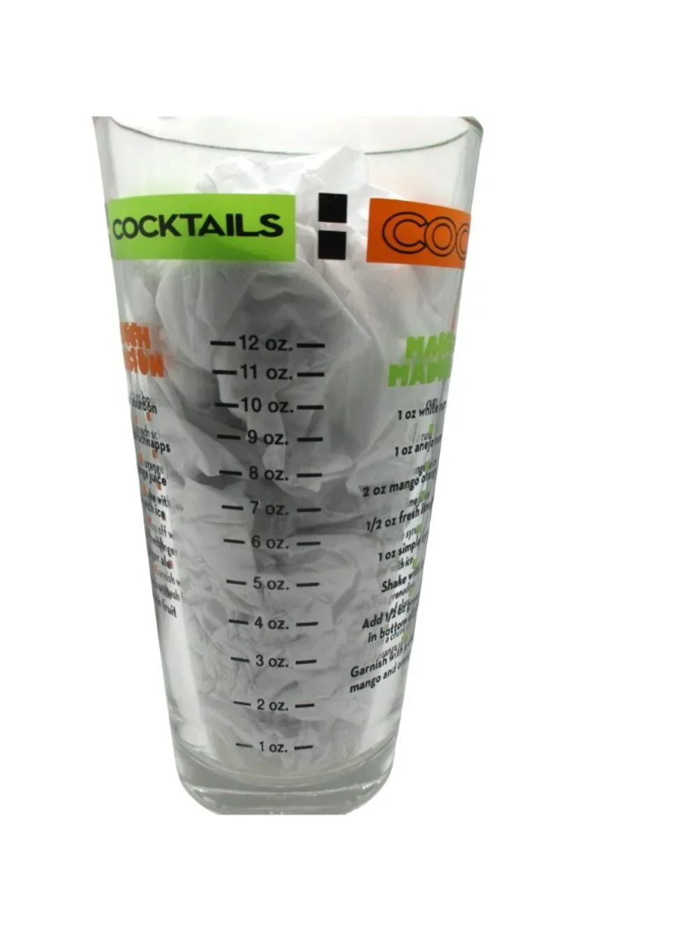 Cool Cocktails Barware Mixer Measuring Cup Glass Tumbler Beaker Drinks Recipes